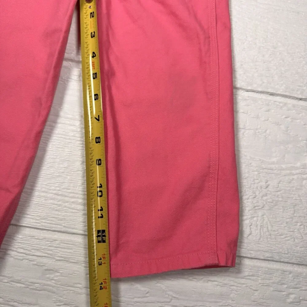 Carhartt Girls Loose Fit Canvas Bib Overalls Pink Lemonade 3T Workwear Kids - Picture 10 of 12